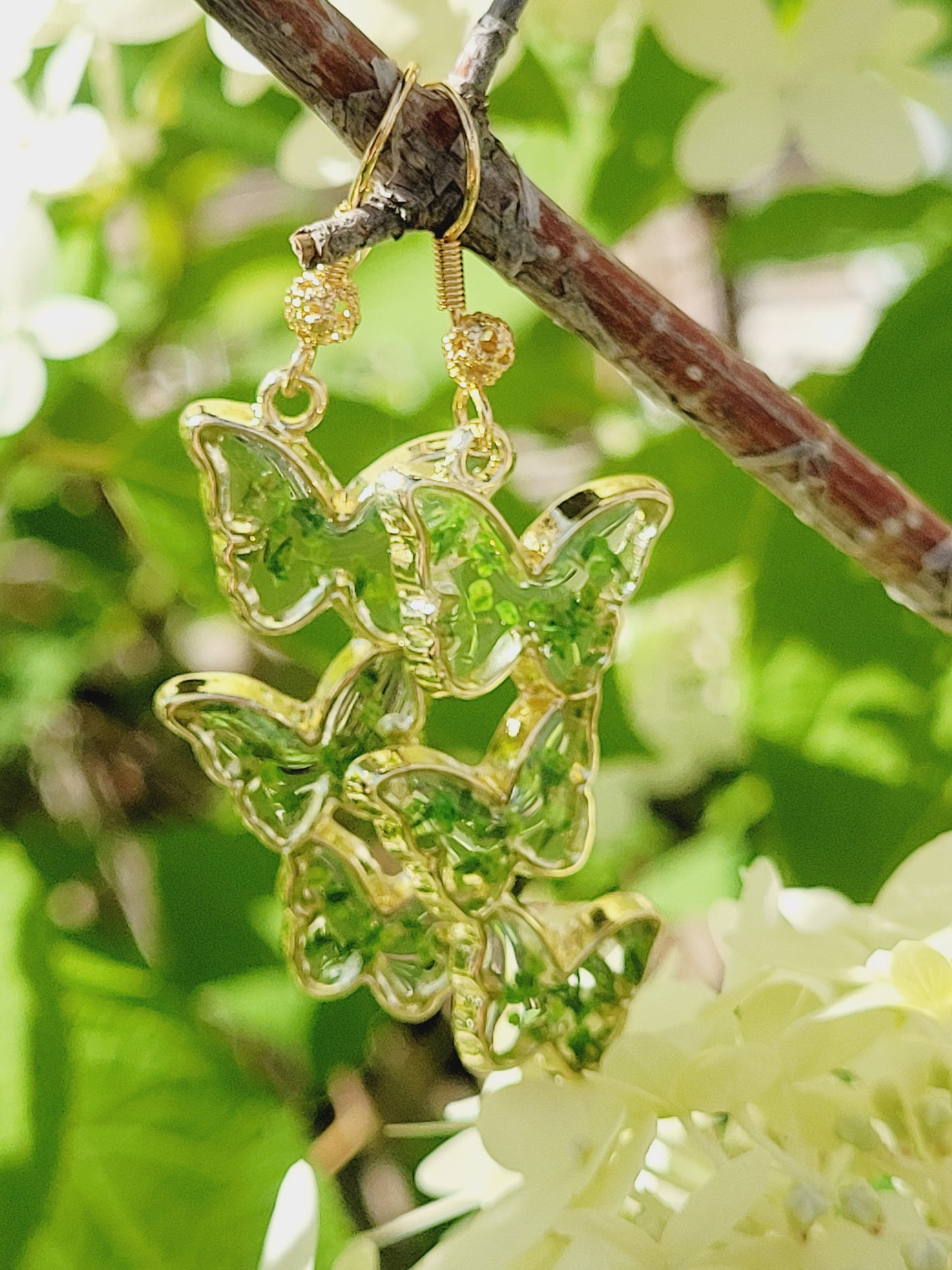 Floral handcrafted earrings with wildflowers. Unique Gift. Unique Canadian jewelry