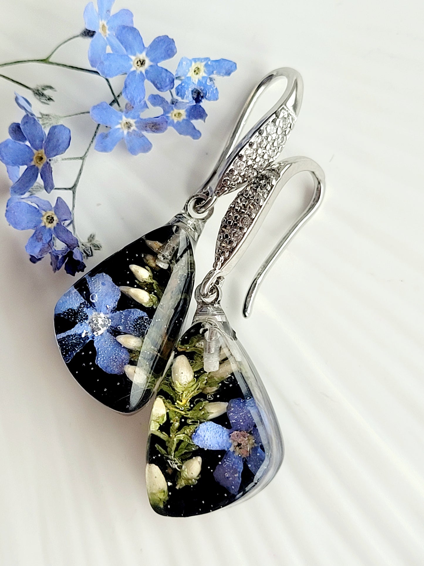 Foget me not teardrop earrings