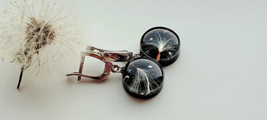 Dandelion seed earrings