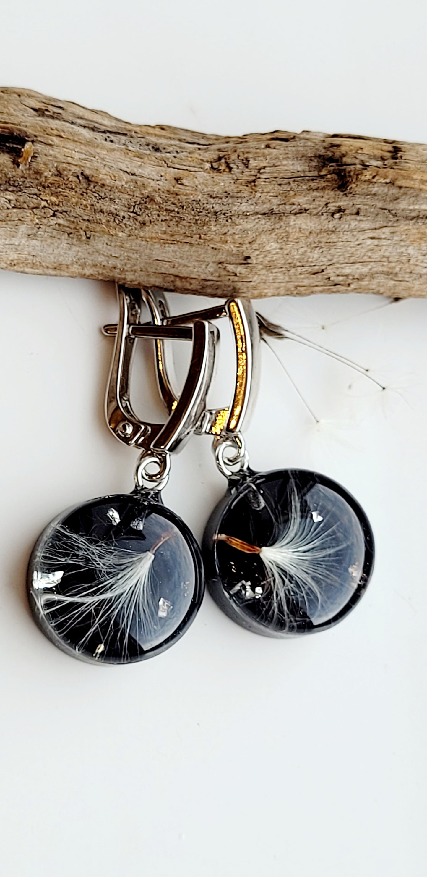 Dandelion seed earrings