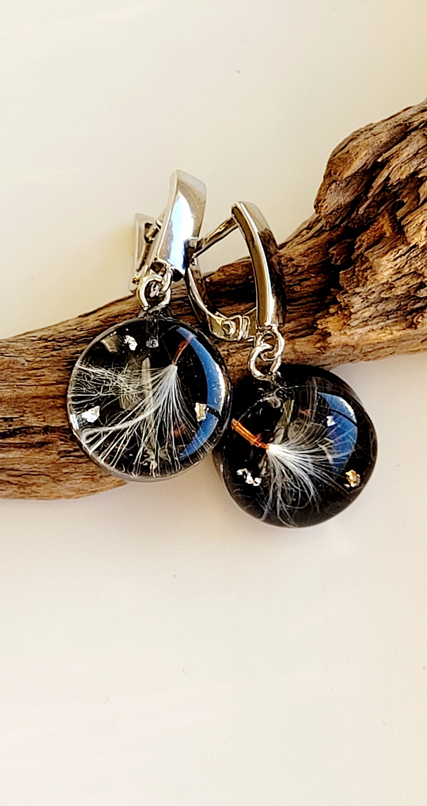 Dandelion seed earrings