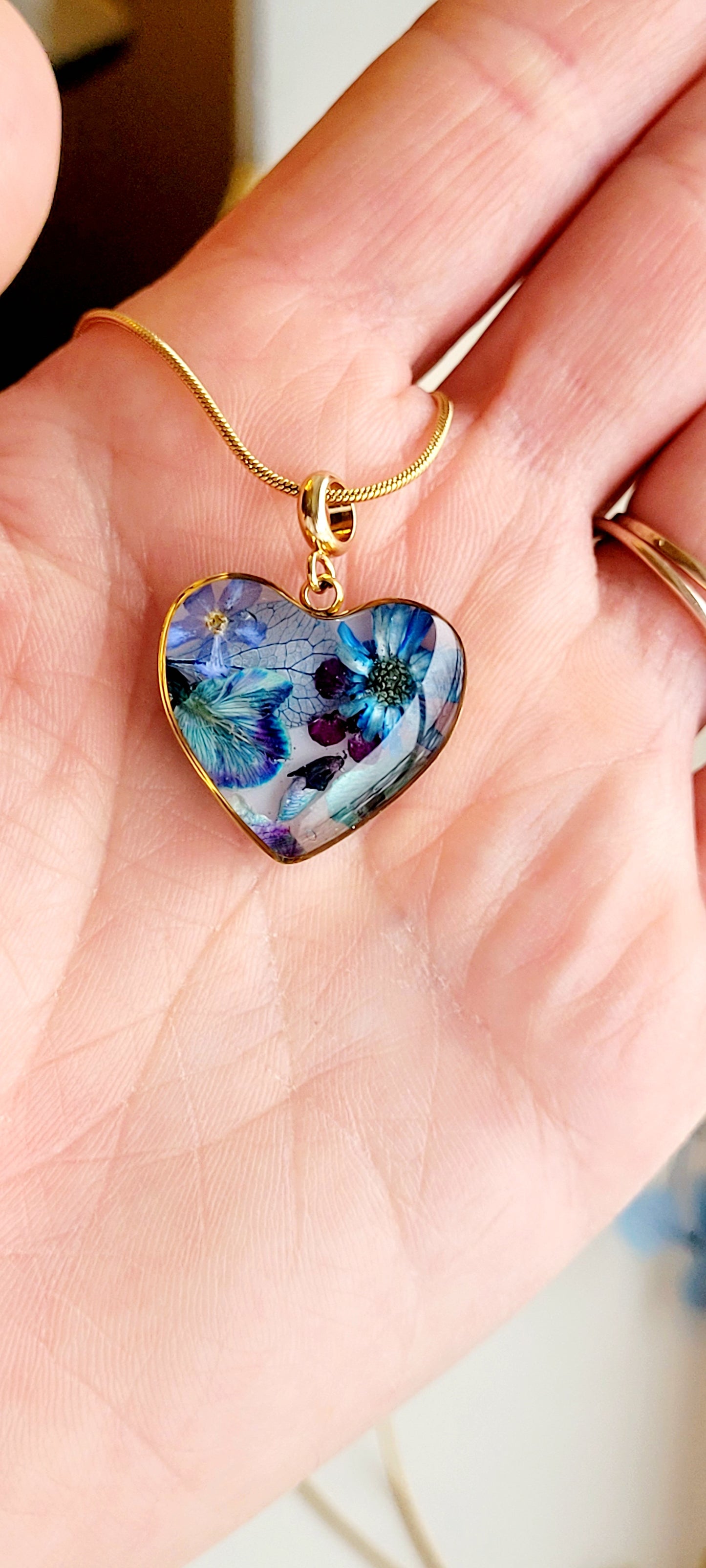 Blue floral heart