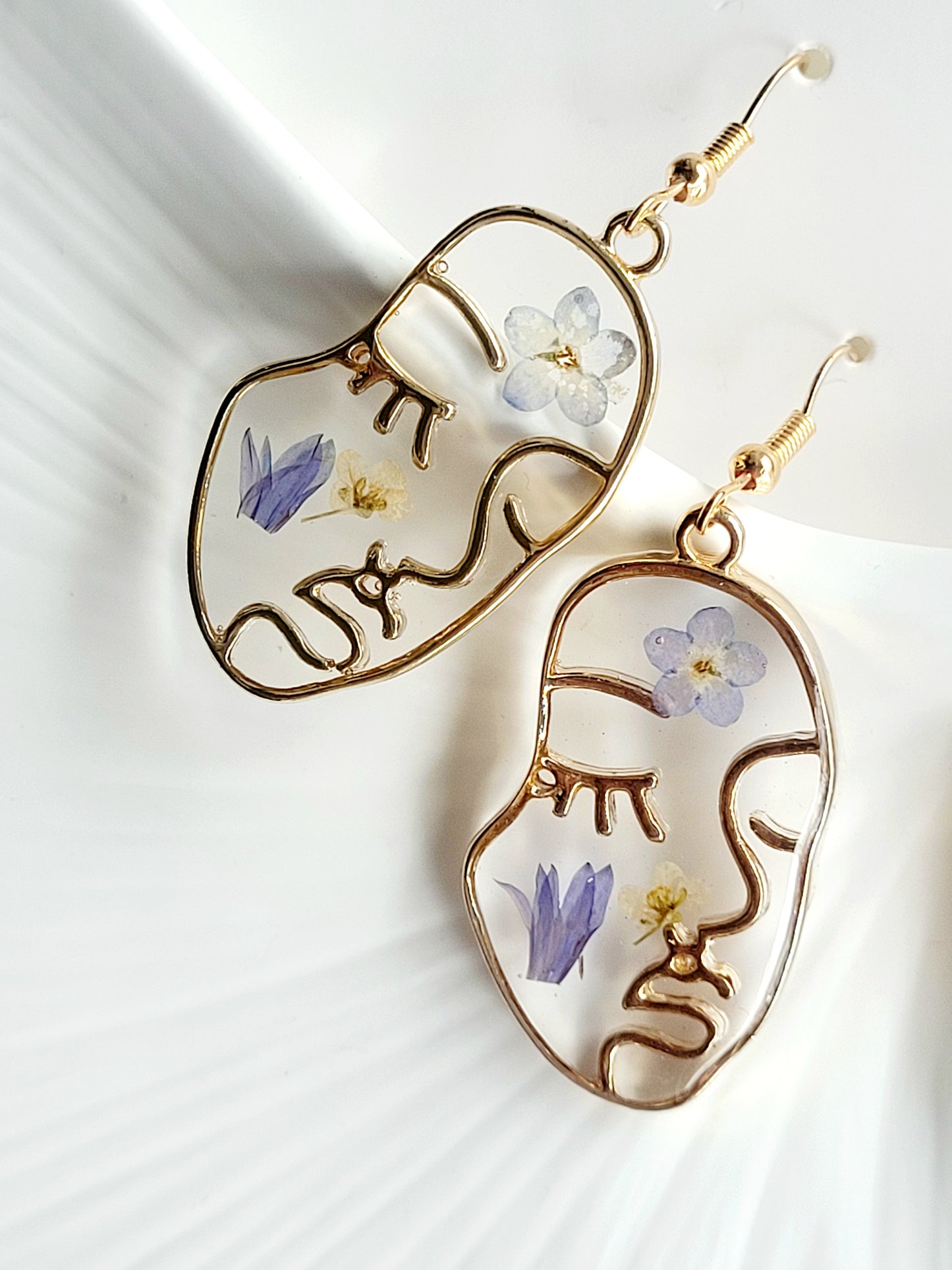 Floral handcrafted earrings with wildflowers. Unique Gift. Unique Canadian jewelry