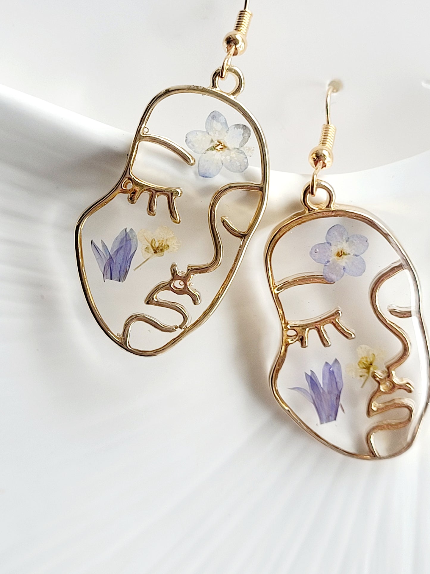 Floral handcrafted earrings with wildflowers. Unique Gift. Unique Canadian jewelry