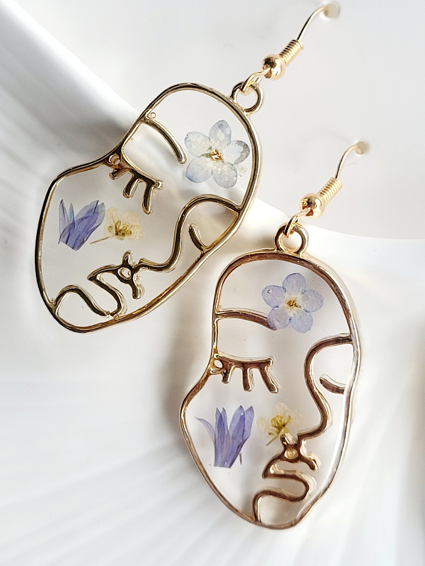 Floral handcrafted earrings with wildflowers. Unique Gift. Unique Canadian jewelry