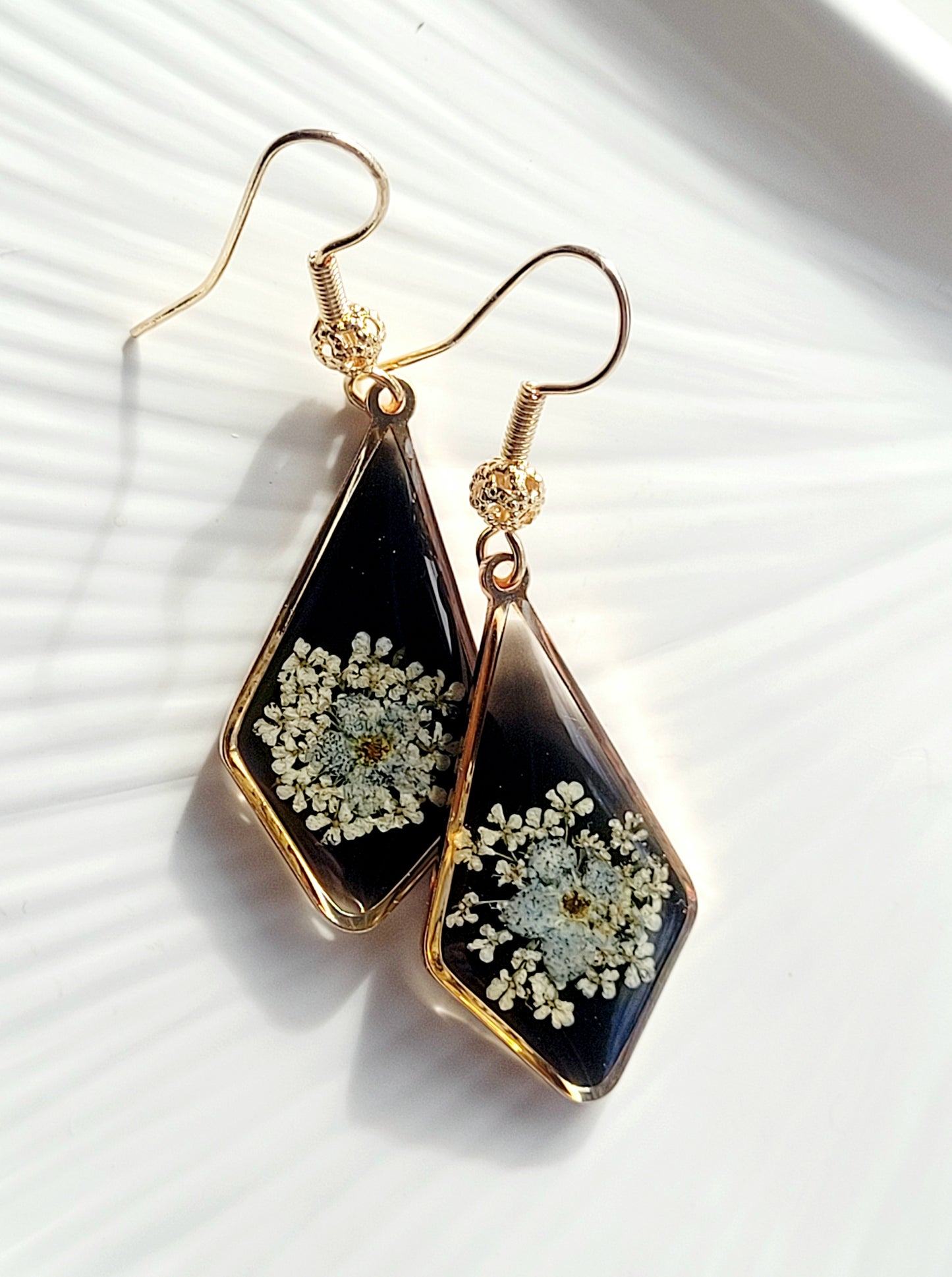 Floral handcrafted earrings with wildflowers. Unique Gift. Unique Canadian jewelry