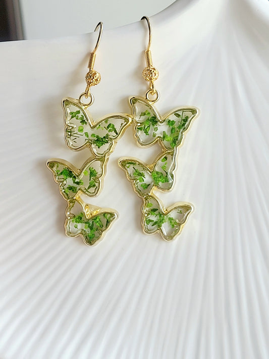 Floral handcrafted earrings with wildflowers. Unique Gift. Unique Canadian jewelry
