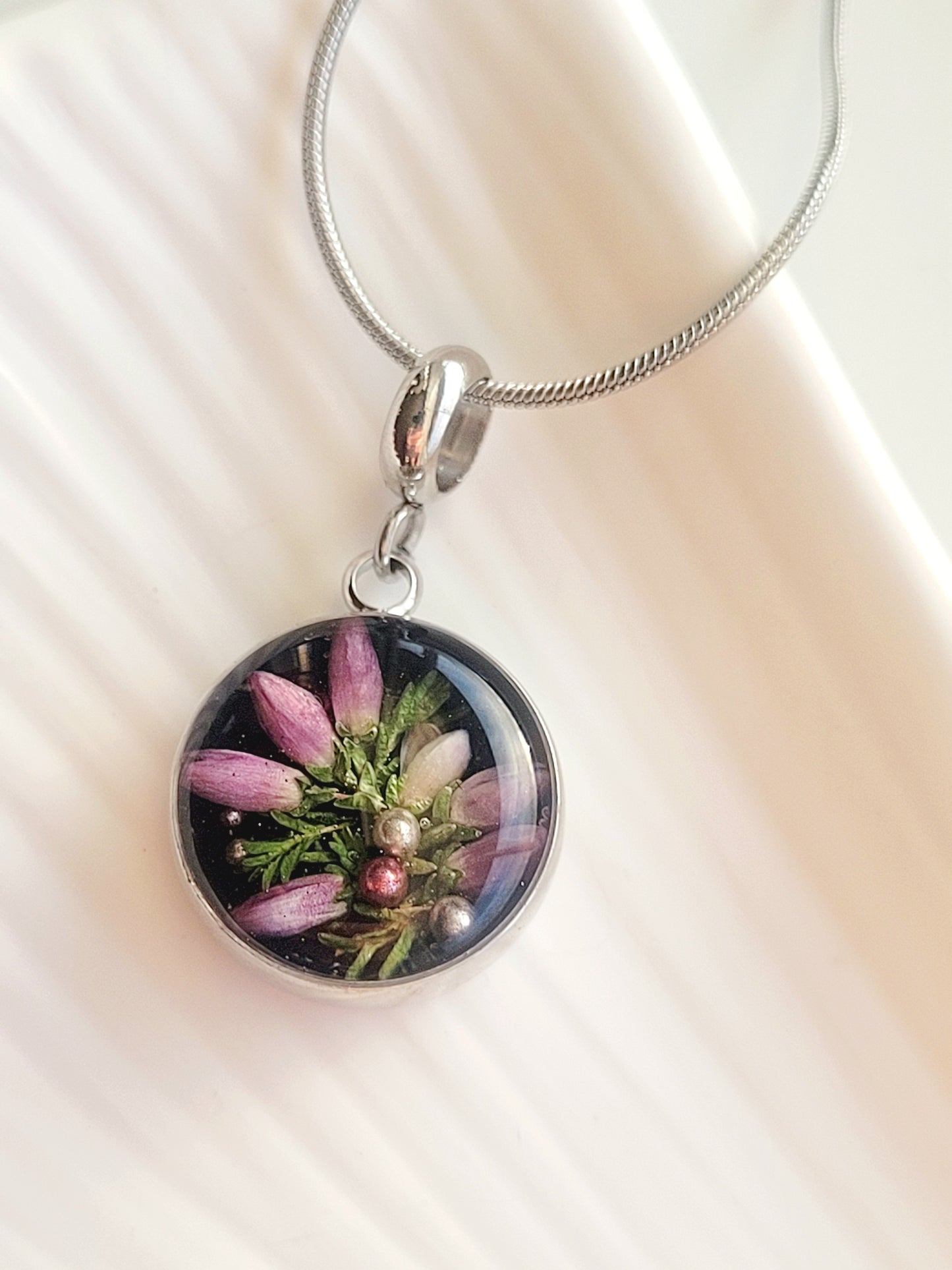 Delicate real wildflower Necklace – Minimalist jewelry.
