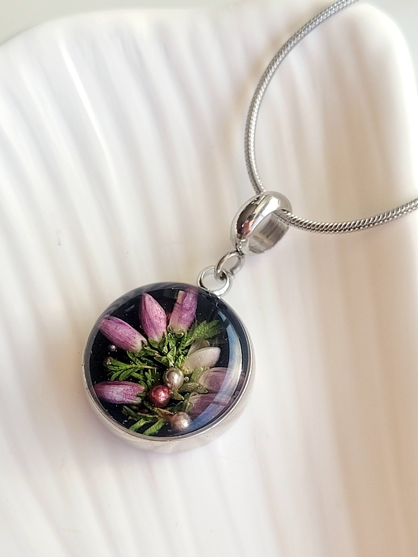 Delicate real wildflower Necklace – Minimalist jewelry.