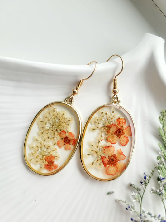 Delicate Queen Anne’s Lace handcrafted earrings. Unique Gift. Unique Canadian jewelry