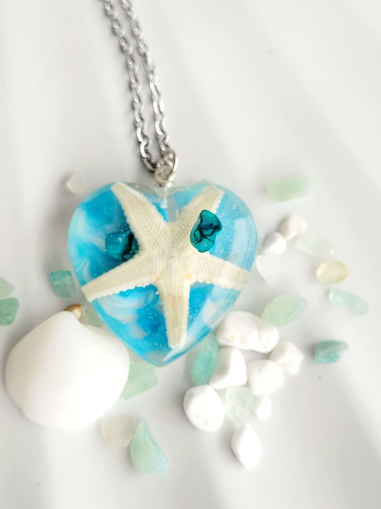 Sea star heart necklace