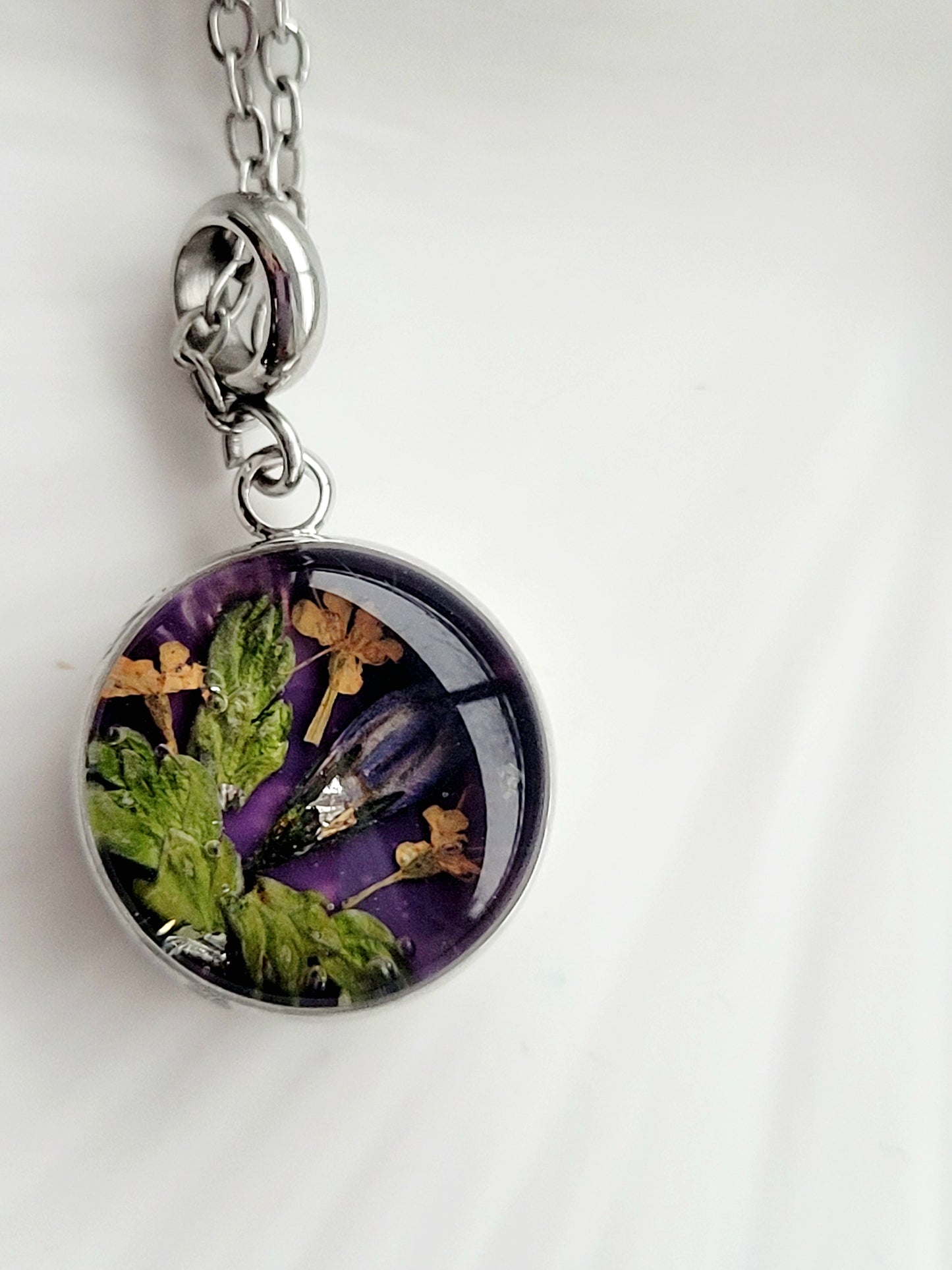 Delicate real wildflower Necklace – Minimalist jewelry.