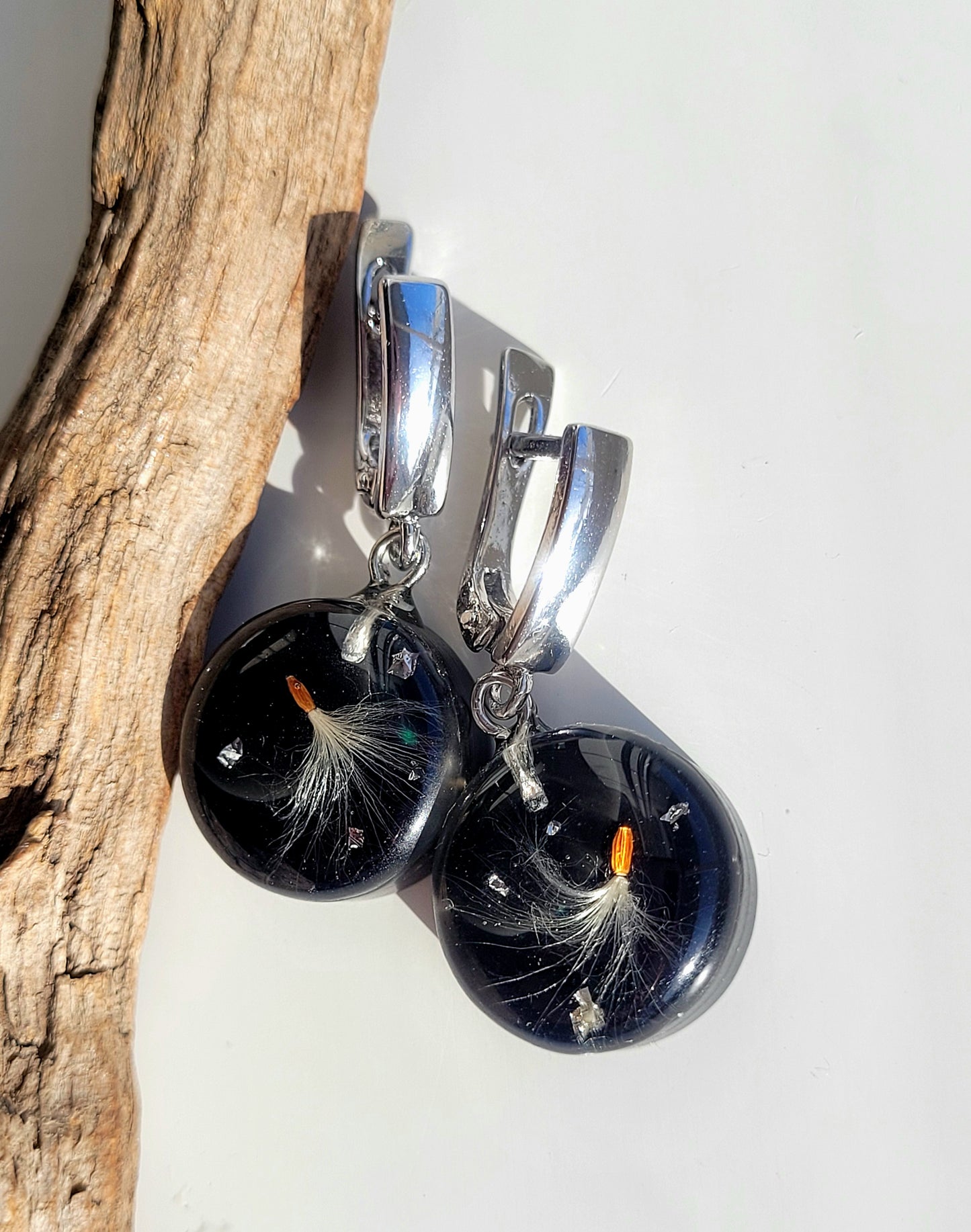 Dandelion seed earrings