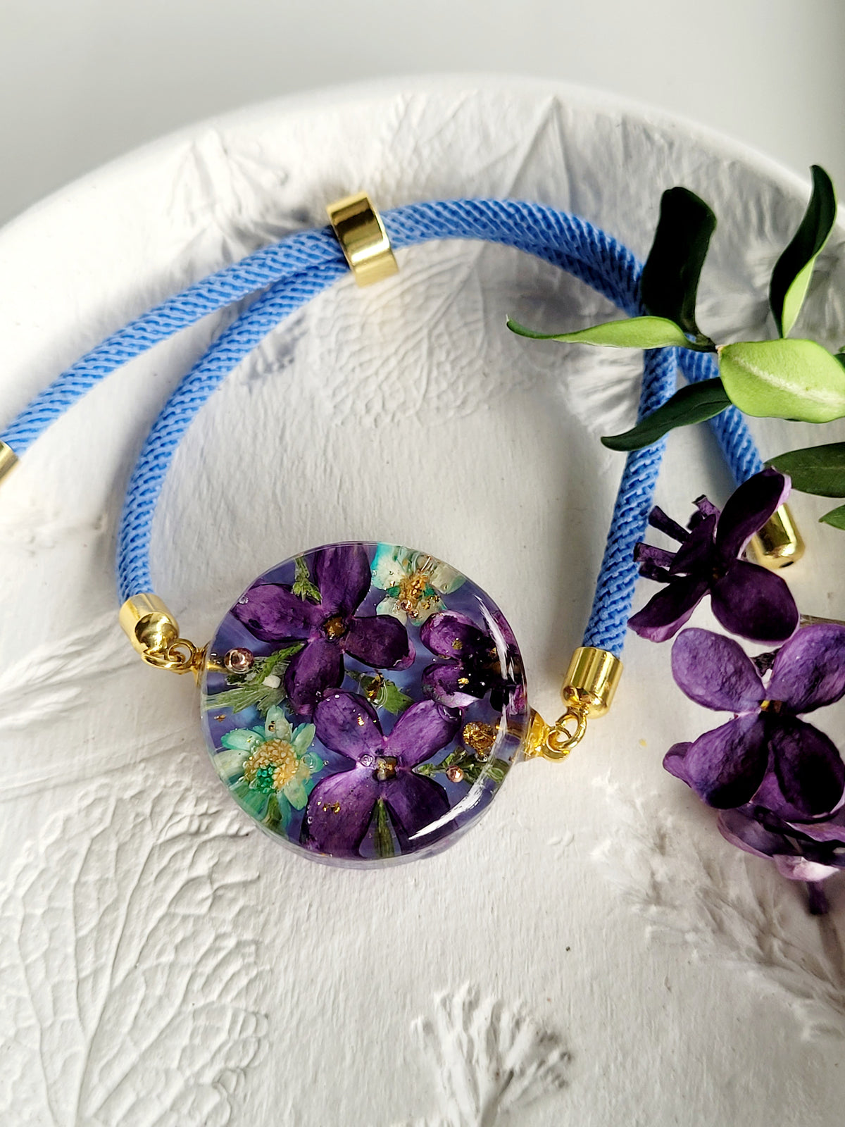 Lilac bracelet. Real Lilac floral bracelet