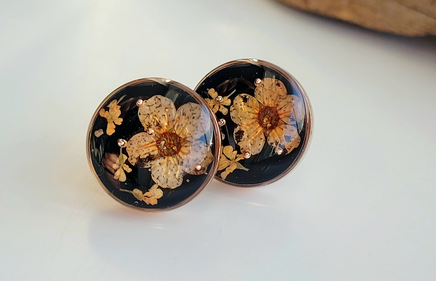 Orange Flower studs