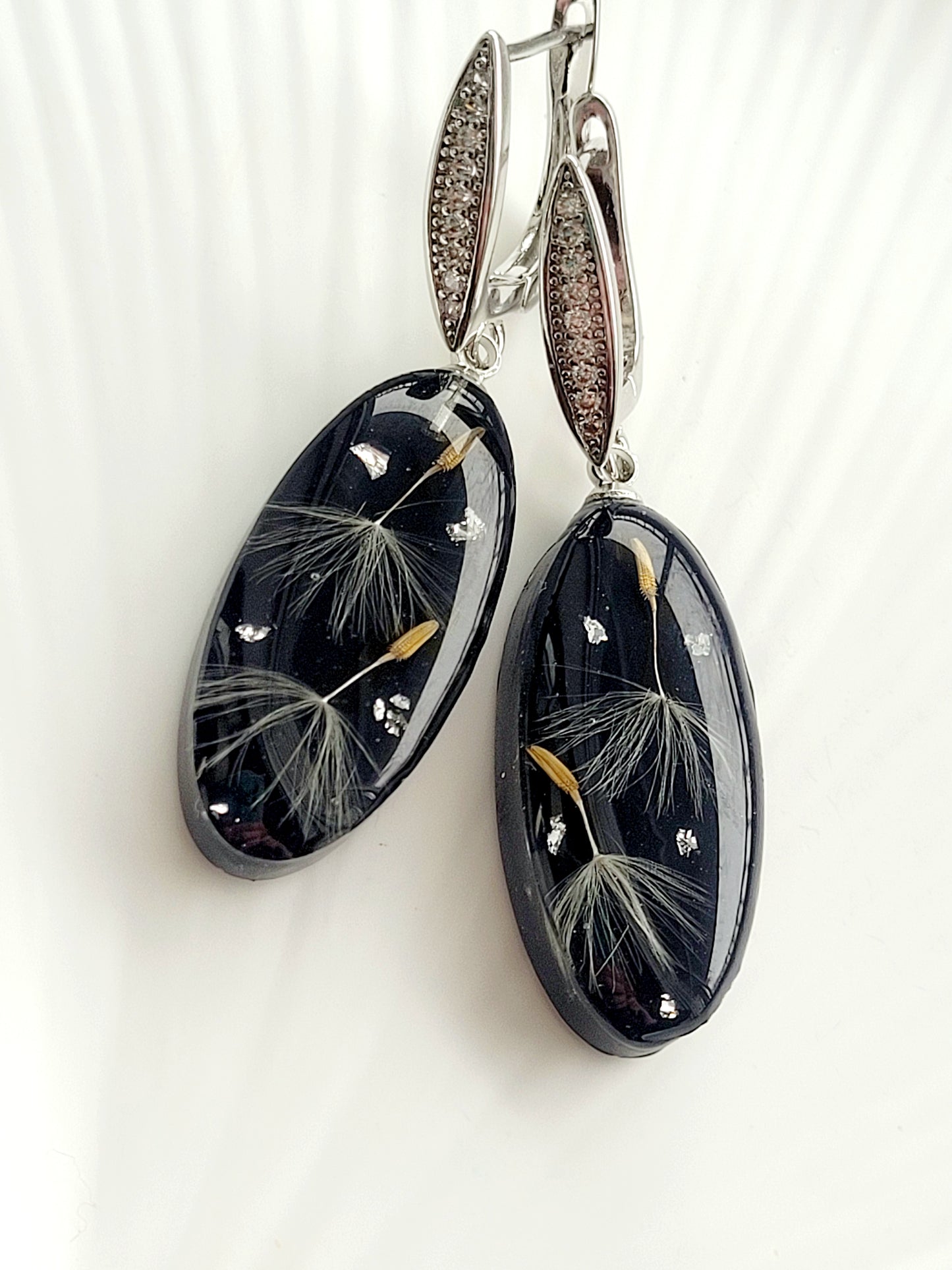 Dandelion seed elegant earrings