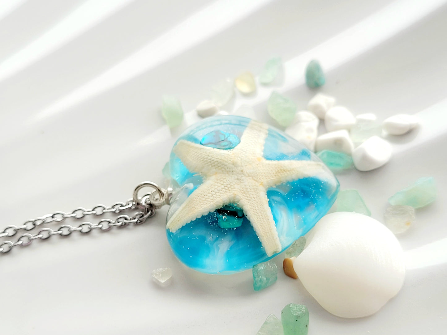 Sea star heart necklace