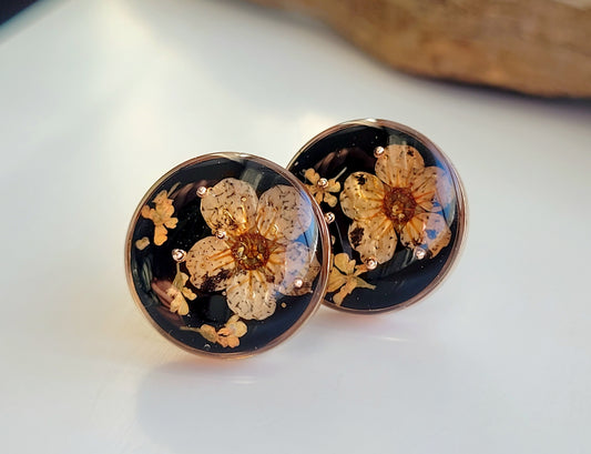 Orange Flower studs