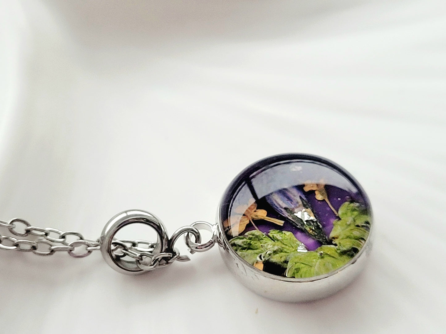 Delicate real wildflower Necklace – Minimalist jewelry.