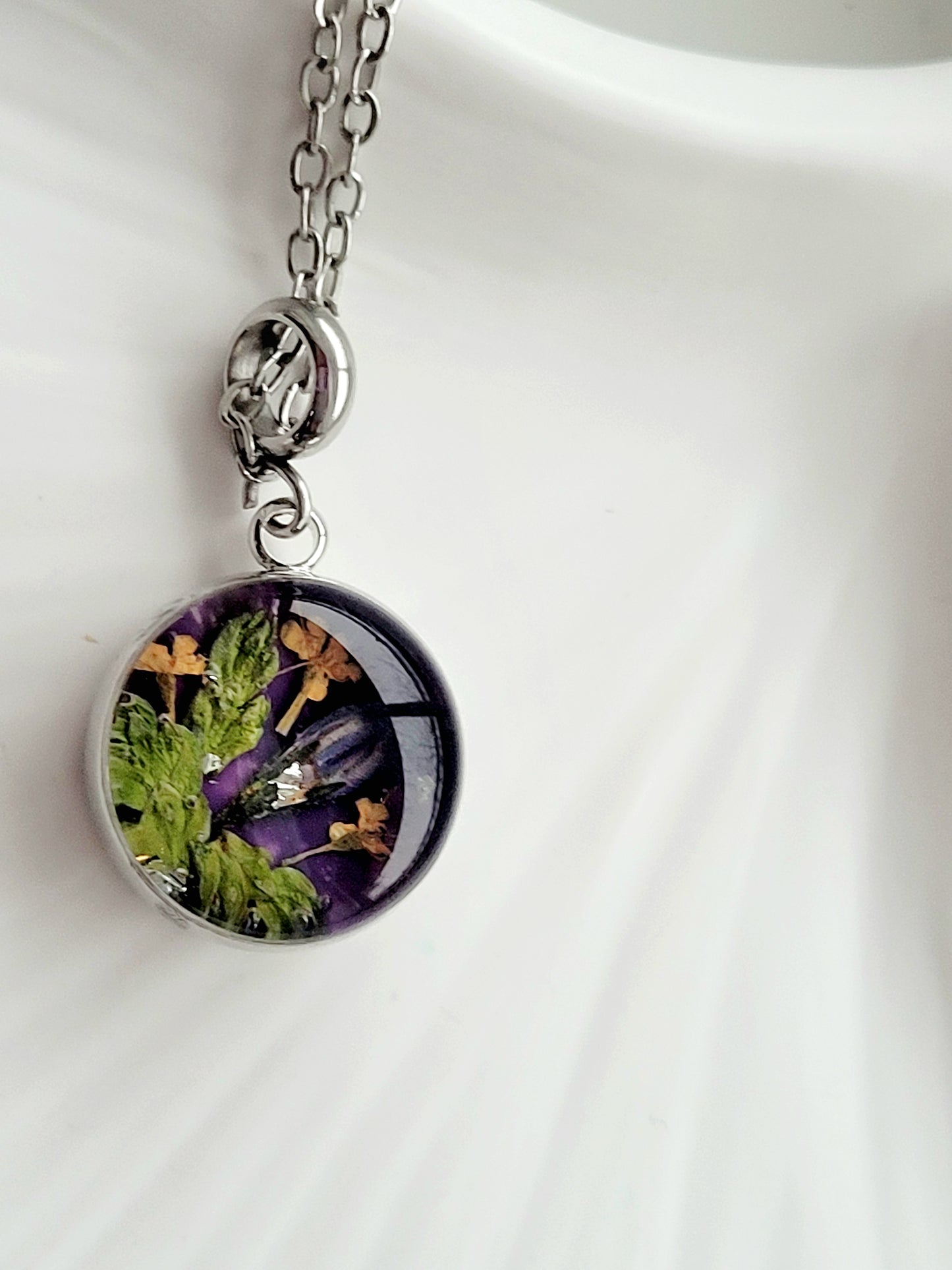 Delicate real wildflower Necklace – Minimalist jewelry.