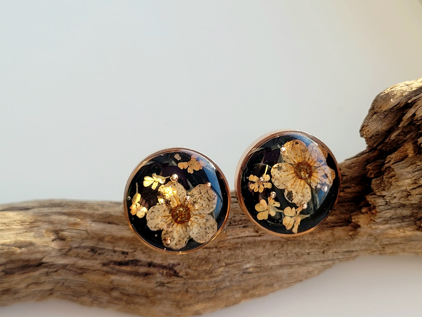 Orange Flower studs