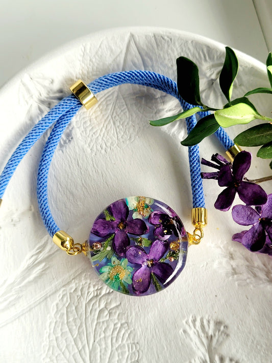 Lilac bracelet. Real Lilac floral bracelet