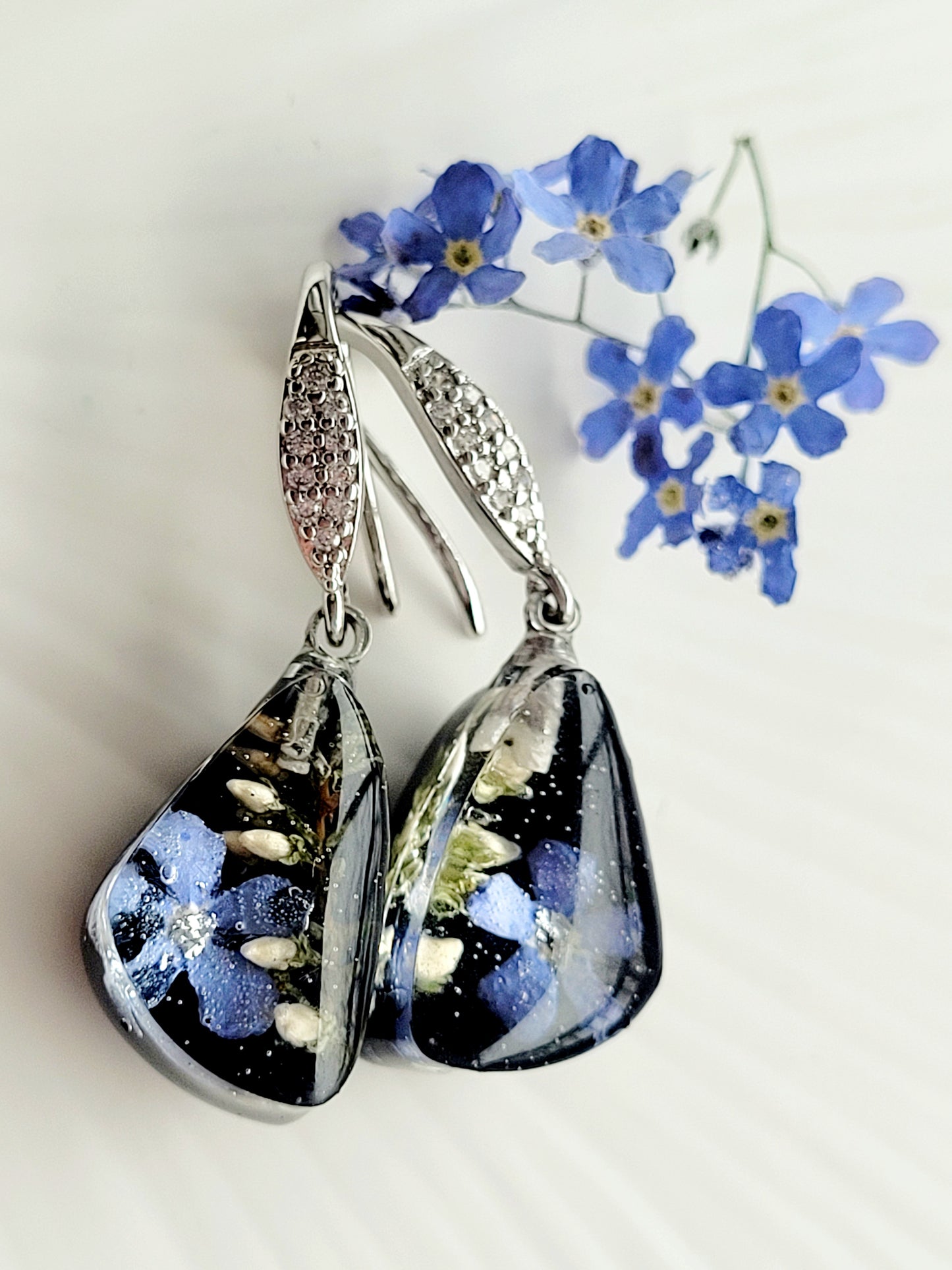 Foget me not teardrop earrings