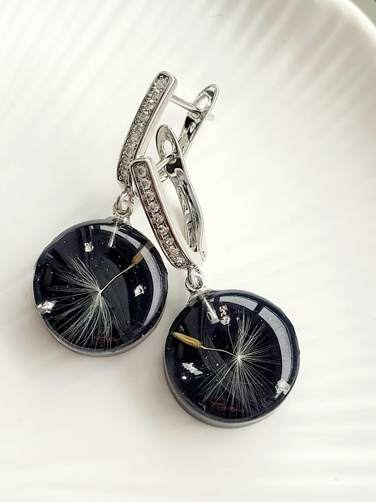 Dandelion seed earrings