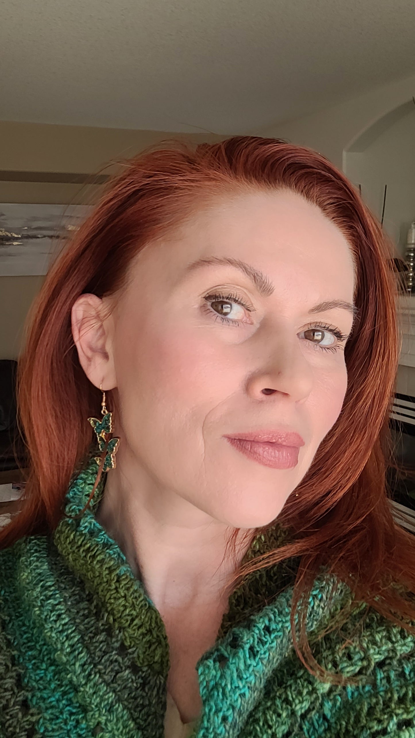 Floral handcrafted butterfly earrings with wildflowers. Unique Gift. Unique Canadian jewelry