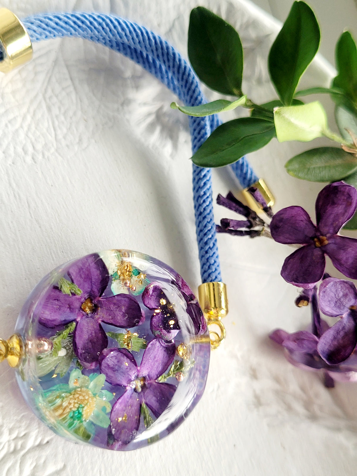 Lilac bracelet. Real Lilac floral bracelet