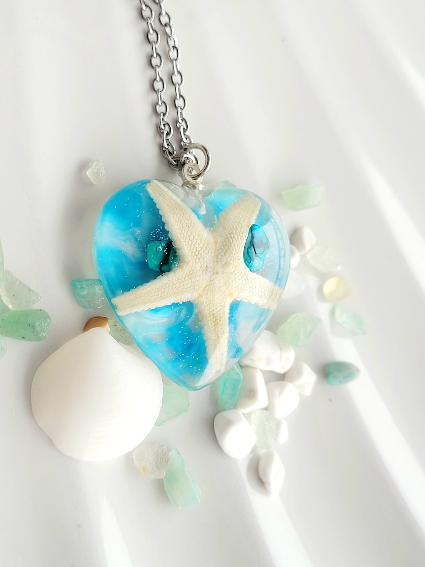 Sea star heart necklace