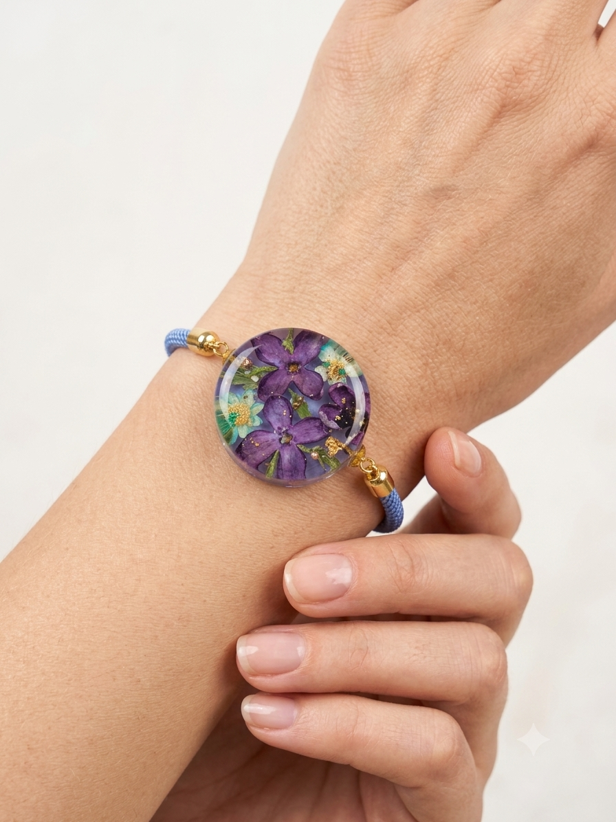 Lilac bracelet. Real Lilac floral bracelet