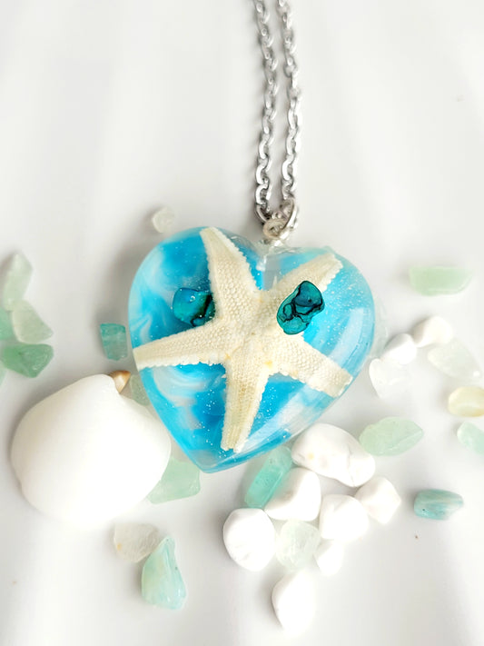 Sea star heart necklace